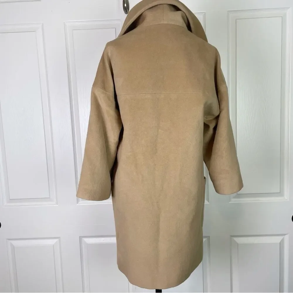Etcétera CamelWing Collar Longline Coat Angora Wool Sz 8